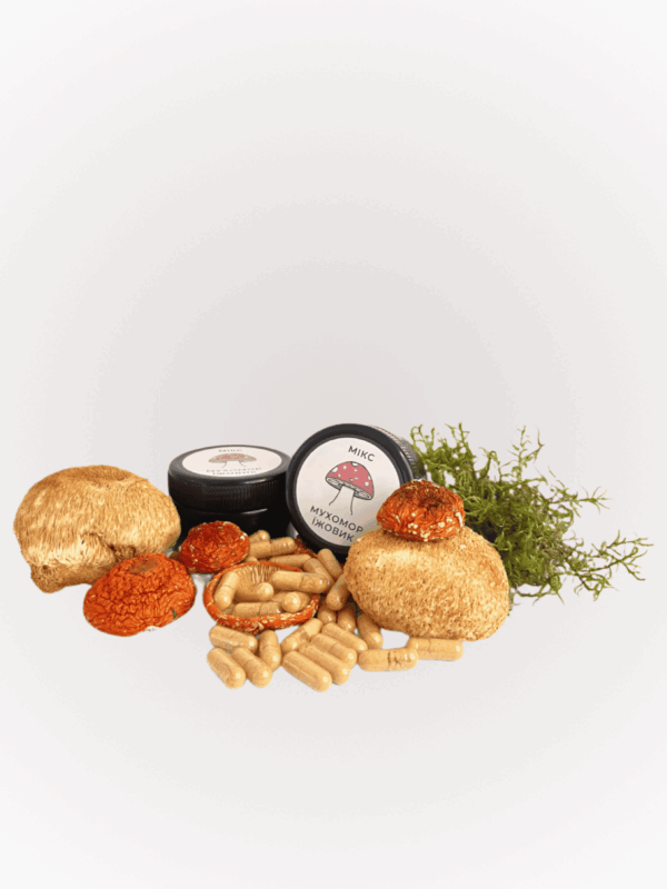 Мікс червоний мухомор та їжовик гребінчастий в капсулах